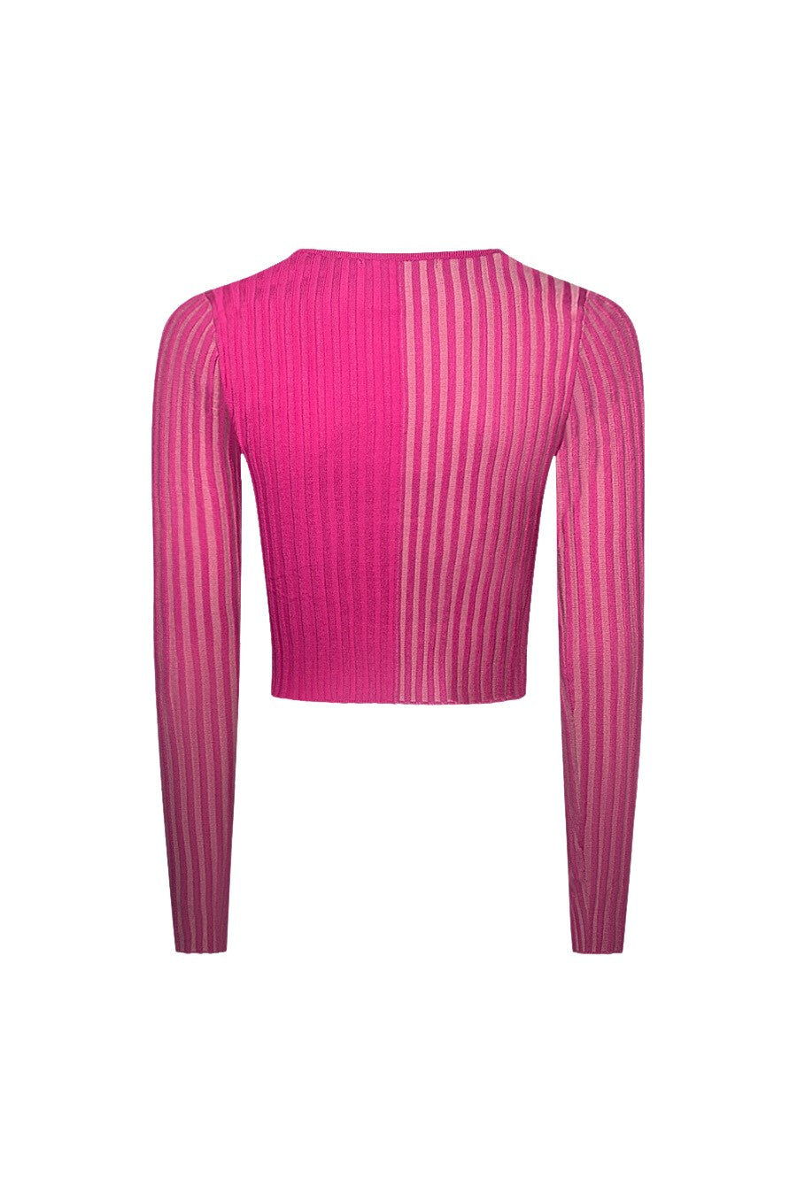“Varia” Ribbed Matching Set — Magenta Pink Two-Tone Crop Top & Skirt